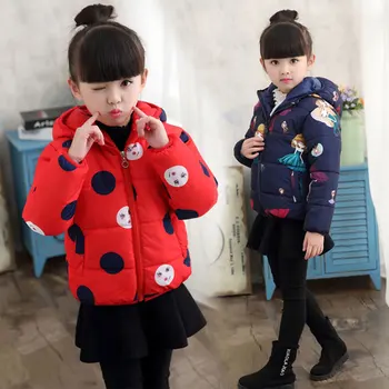 

Autumn Winter Hooded Jacket for Children's Girl Cotton Cartoon Clothing Fashion Outerwear Child Girls Coats High Quality 3-10T