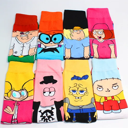 Носки с забавными рисунками героев мультфильмов; носки с принтом Патрика и звезды; оригинальные носки для мужчин и женщин; дышащие хлопковые носки в стиле хип-хоп; подарки для мужчин