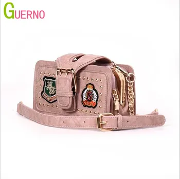 

GUERNO Chain shoulder bag 2bags for women 2019 European badge rivet mini diagonal bag al178