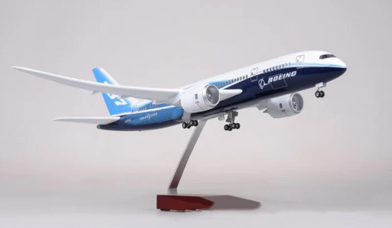 1/130 масштаб 47 см игрушечные модели самолетов Boeing B787 Dreamliner модель самолета W светильник и колеса литой пластик Смола самолет подарки