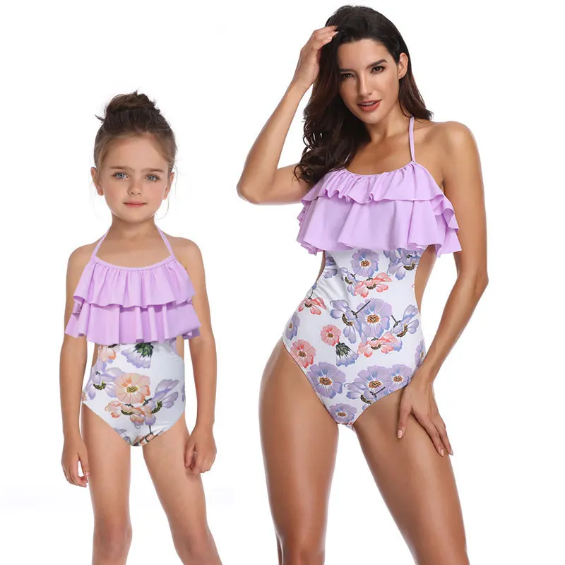 

Summer Mother and Daughter Swimwear Family Matching Outfits Mom and Me Swimsuit Holiday Beach Clothes Mom Mum Kids Bikini Sets