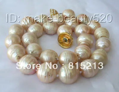 

ddh00488 stunning big 16mm baroque pink keshi reborn freshwater pearl necklace 28% Discount (A0511)