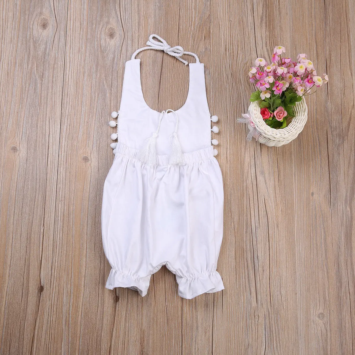 little girls white jumpsuit