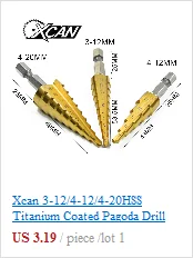 XCAN 1 шт. шестигранный хвостовик Diamter 6-35 мм титановое покрытие прямой слот 13 шаг ВЫСОКАЯ СКОРОСТЬ Сталь P6M5 шаг сверла