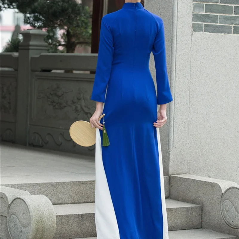 Современное китайское платье, китайский халат Qipao интернет-Китайский магазин женский халат De Soiree японское кимоно аозай вьетнамское платье AA4426
