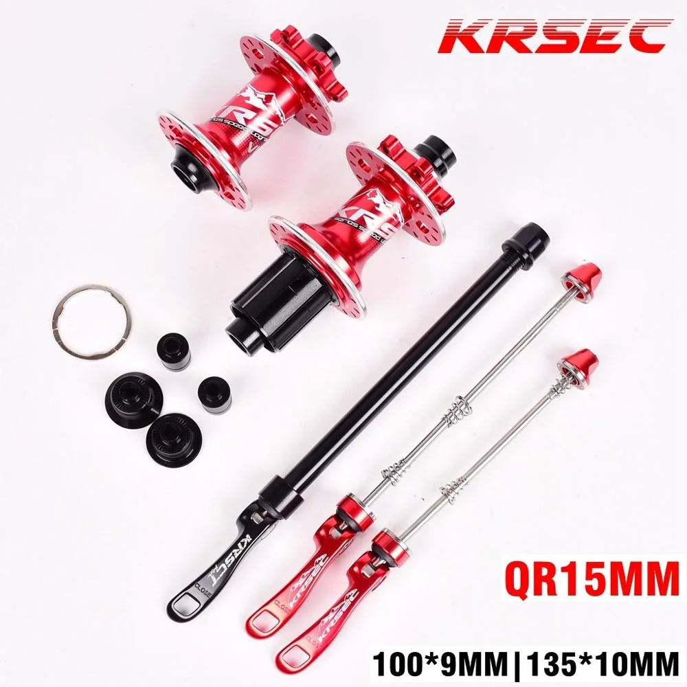 

KRSEC MTB 32H Hole Hub Bicycle Disc Brake 5 Bearings Hubs QR Thru Axle Quick Release 6 Pawls 72 Clicks AM FR MTB Mountain Bike