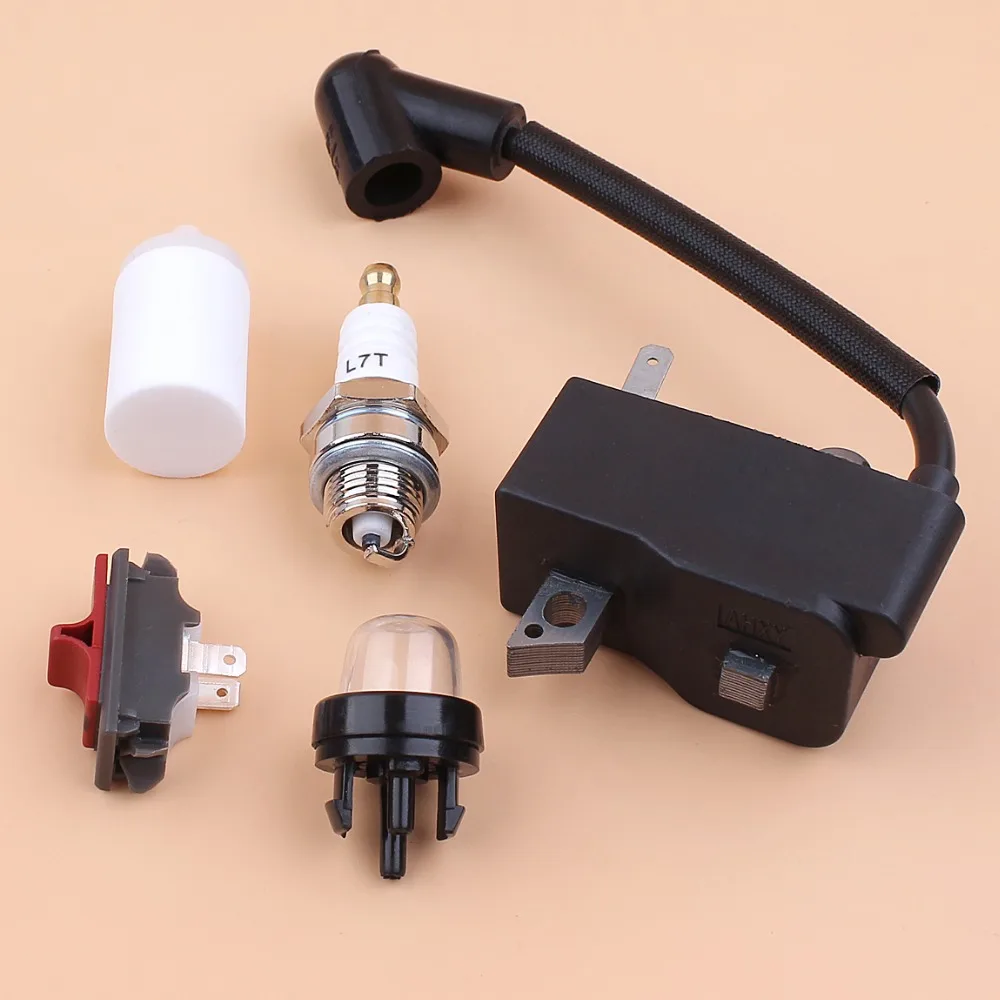 Ignition Coil On/Off Switch Spark Plug Primer Bulb Kit Fit For Husqvarna 235R 232R 232L 240RJ Brush Cutter Trimmer 537038501 brush cutter accessories