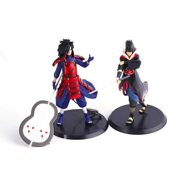 

2PCS Japan Cartoon Anime Naruto Shippuuden Uchiha Madara Sasuke Akatsuki Film Movie PVC Action Figure Model Toy Collection