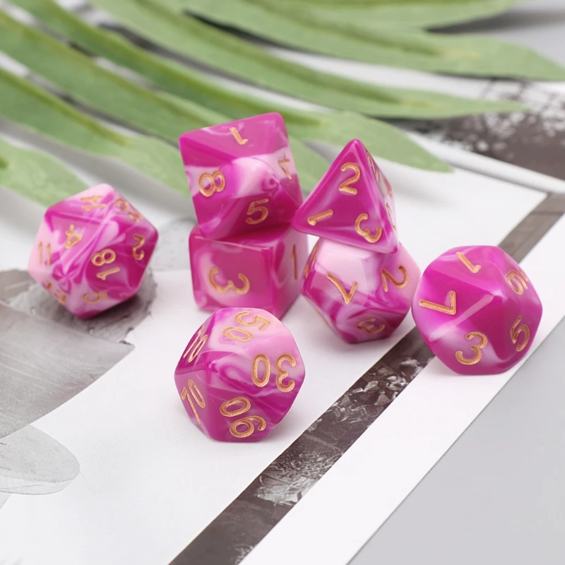 7 шт. Набор двусторонних игральных костей D4 D6 D8 D10 D12 D20 для подземей и дракона D &