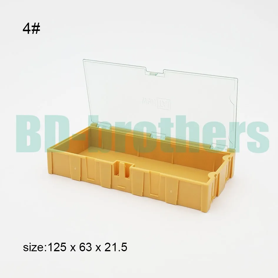 4# желтая коробка для хранения компонентов квадратные компоненты программной платы коробки SMT SMD Wentai коробки комбинации пластиковый корпус 100 шт/партия