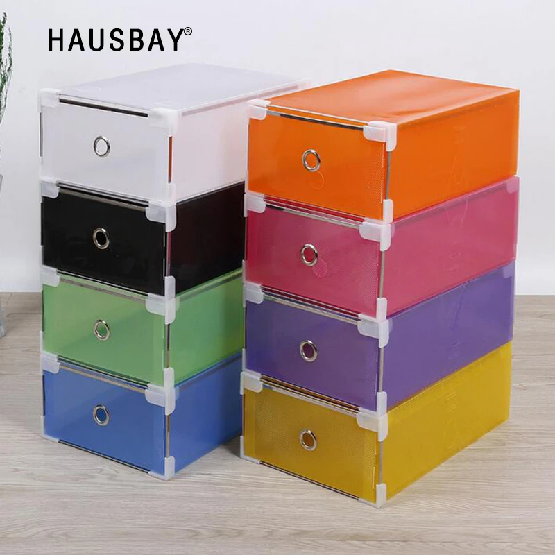 5pcs Set Eco Friendly Shoe Storage Box Case Transparent Plastic