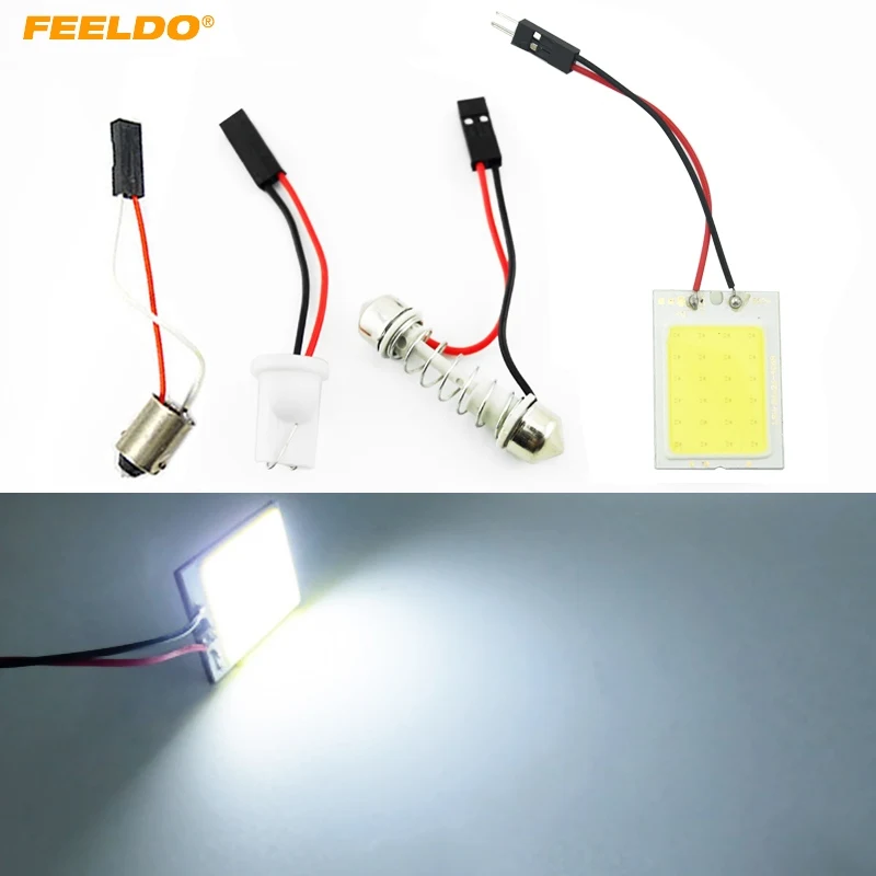 

FEELDO 20Pcs 24LED Car COB T10/Ba9s/Festoon Dome Panel Light 24SMD chips Car LED Reading light #FD-5275