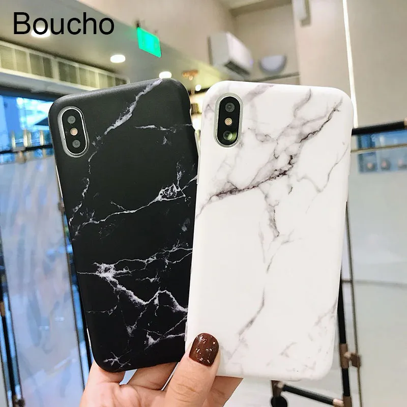 Чехол Boucho для iphone 6 6s 7 6/7/8 plus X 5 S SE силиконовый чехол 8 с гранитным краем и мраморным