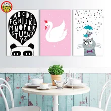 painting by numbers art paint by number DIY digital painting cartoon swan big eyes cat letters panda simple modern painting deco