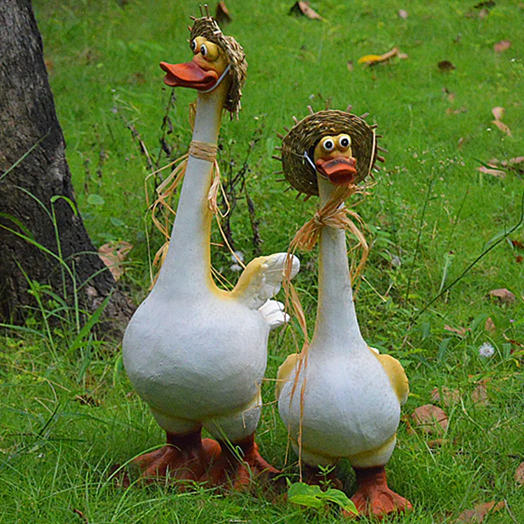 

Hat the duck ornament resin craftwork landscape architecture Sculpture garden Garden ornament Scene: the sketch