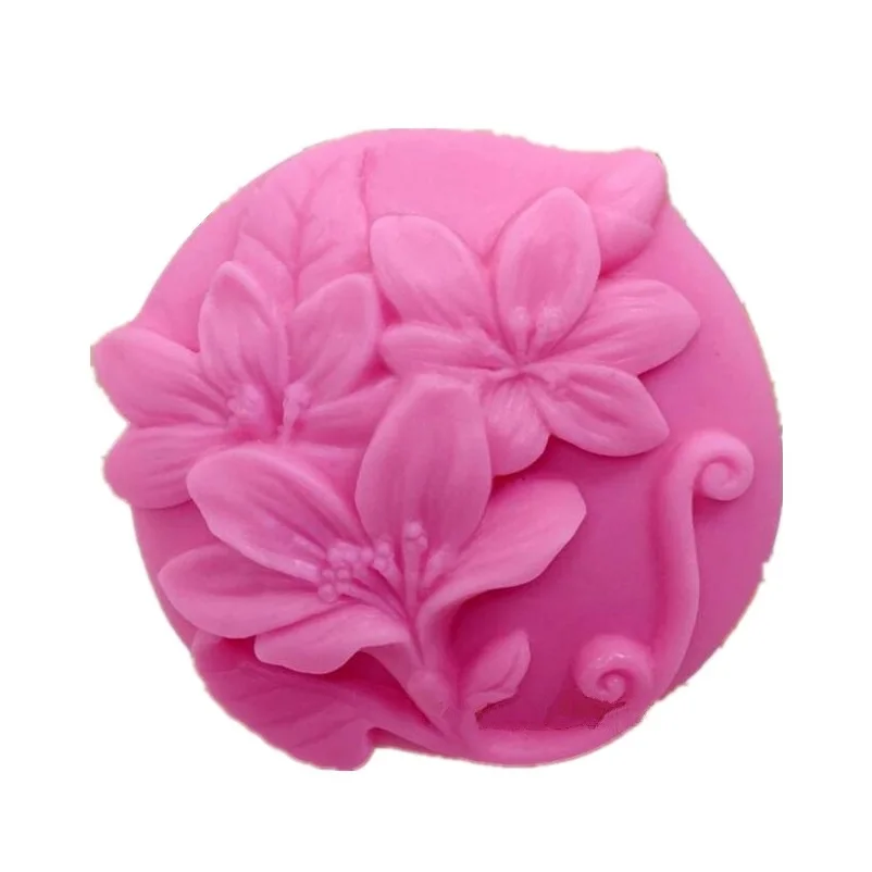 Round Lily Flowers Silicone Handmade Soap Mold Soap Making Mould Craft Art Molds Polymer Clay DIY Mould