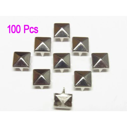 

niceEshop(TM) 100 Pcs 10mm Leathercraft DIY Metal Punk Spikes Spots Pyramid Studs Goth-Silver