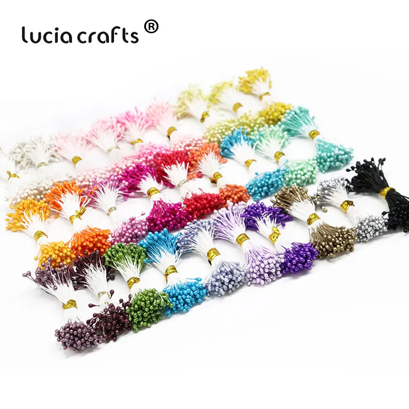 Lucia crafts 3 мм случайная микс искусственных цветов Stamen торт Декор DIY цветок 900/1350/1800