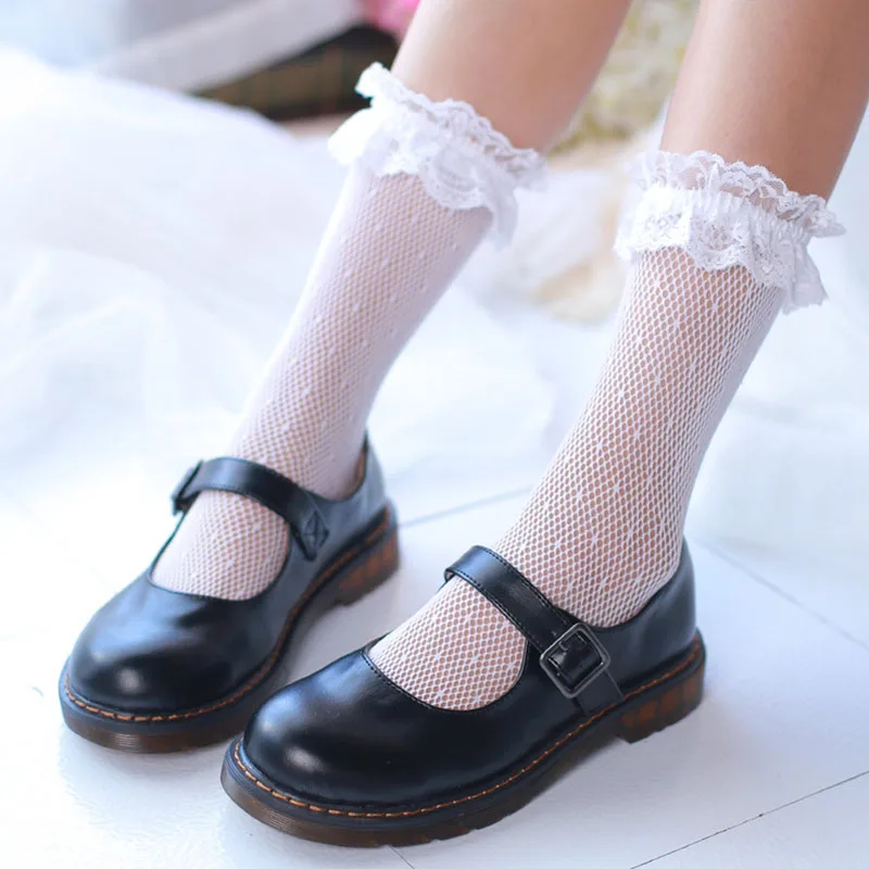 [WPLOIKJD] Harajuku/женские креативные пикантные носки с вырезами; прозрачные кружевные ажурные носки принцессы в японском стиле; Calcetines Mujer - Цвет: White Socks
