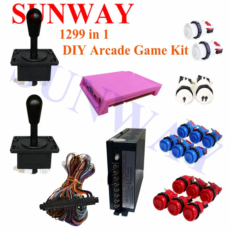 

Newest 999/1299 in 1 HDMI/VGA Output Jamma Arcade bundles kit with power supply American style push button for DIY arcade game