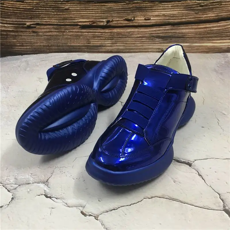 Designer Bout Chaussures Bande Élastique Luxe Pour Rond Hommes Confortables Bleu Errfc Mode Tendance Homme Argent Nouveauté Bleu De argent Décontracté ARj5L34q