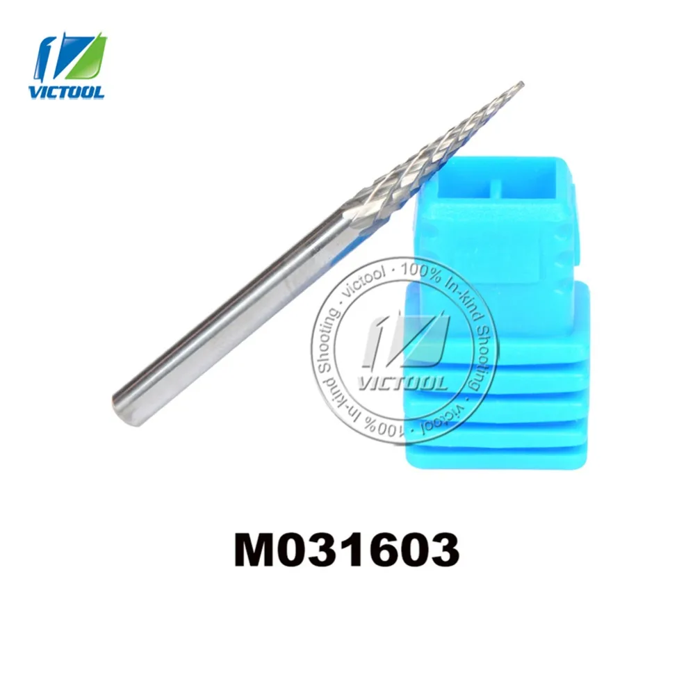 

5pcs/lot M031603 cone with pointed head 3*16mm rotary burr file cutter grinding abrasive tools 3mm shank milling tools