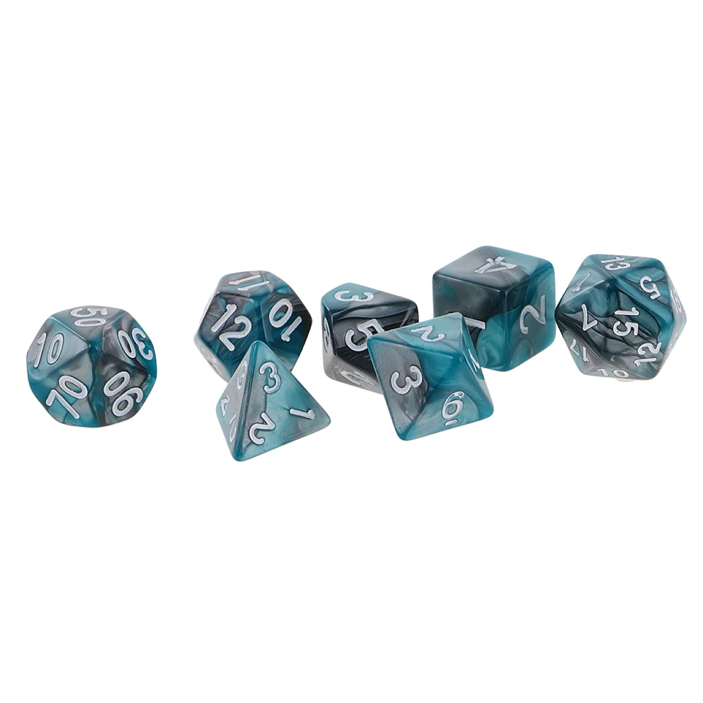 New 7PCS Two Colors Polyhedral Dice 16mm for Dungeons and Dragons Table Games Party Colorful Accessories for Board Game