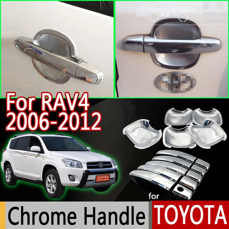 Cubiertas de manija de puerta cromadas para Toyota Rav4, accesorios de 5 puertas, pegatinas estilo de coche, 2006, 2012, 2007, 2010, 2012|handle cover|cover handletrim cover AliExpress