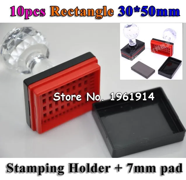 Free-Shipping-5-Rectangle-30x60mm-Holder-Rubber-Pad-for-Photosensitive-Flash-Stamp-Shell-Selfinking-Stamping