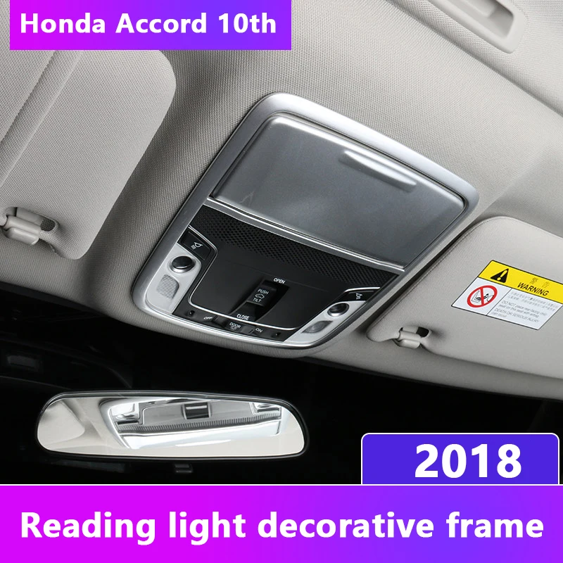 

Carbon fiber Car Front Rear Reading Light Lamp Decoration Trim Frame Cover Interior Moulding For Honda Accord 2018 Accessories