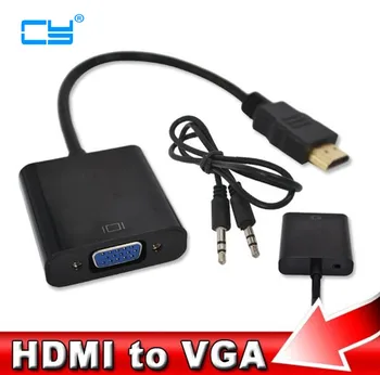

HDMI TO VGA With Audio Cable Adapter,Gold Plated High-Speed 1080P HDMI to VGA Converter Adapter Male to Female For PC Laptop
