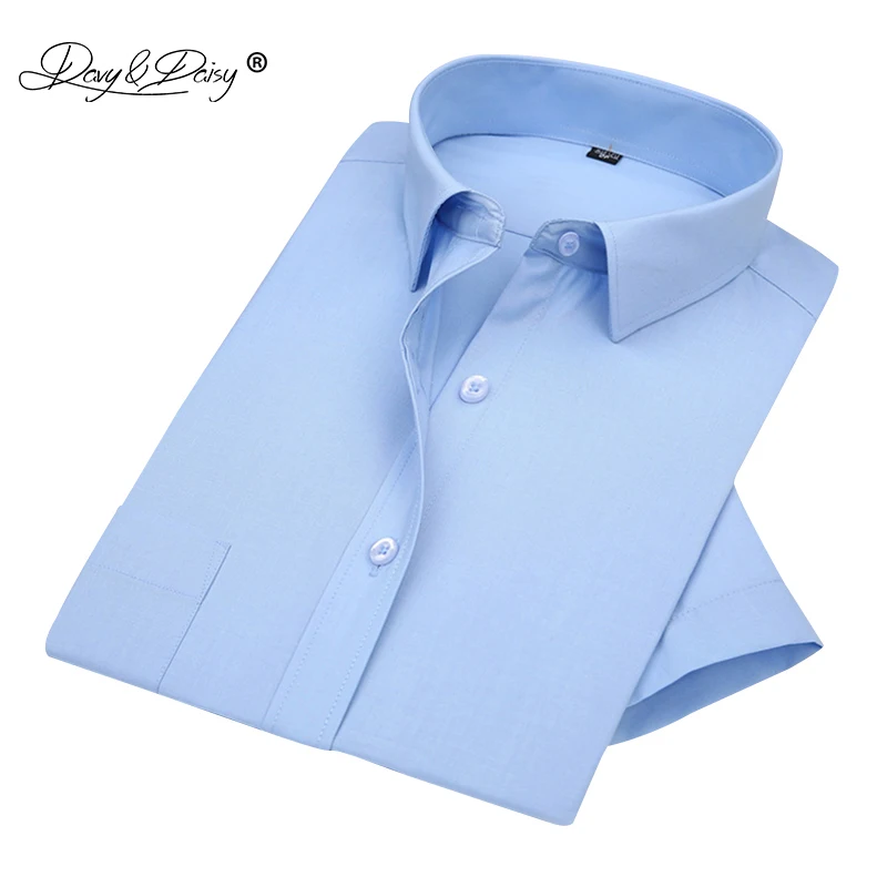 

DAVYDAISY 2019 Men Fashion High Quality Short Sleeve Shirt Men Summer Social Business Dress Shirt Men Brand Clothing 4XL DS-224