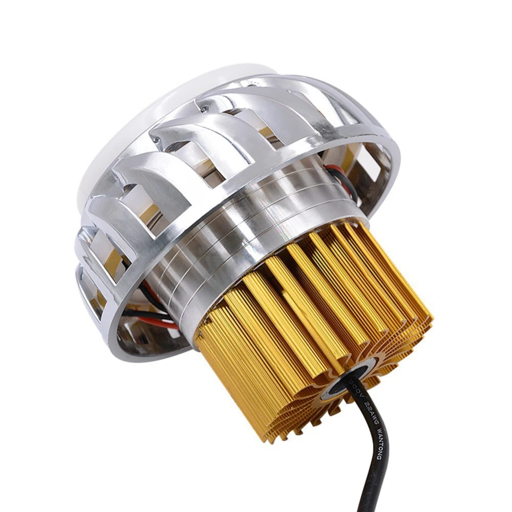 

2.5'' H4 H7 Motorcycle LED Headlight Helical Circle Dual Lens Angel Eye Devil Eye For Car Retrofit DIY W/ Daytime Running Lights