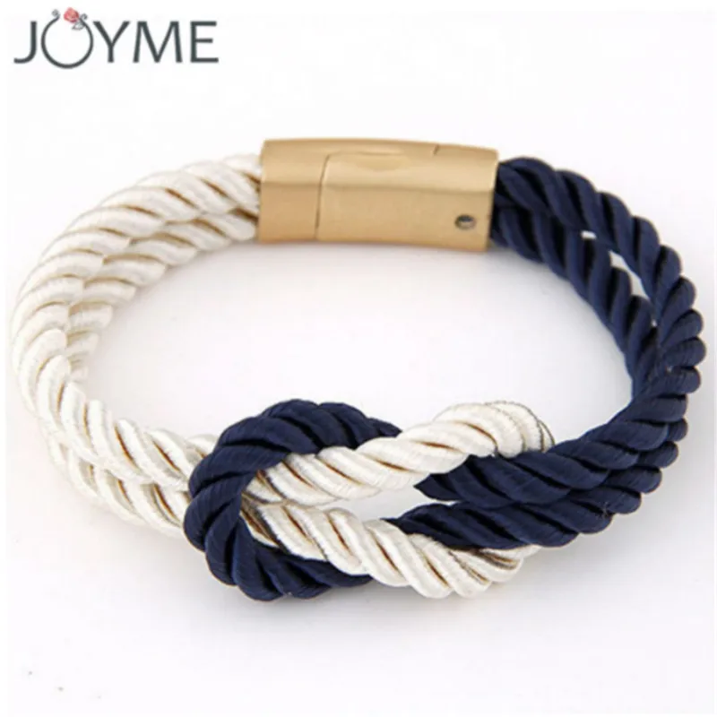 

Fashion Braided Jiu-jitsu Belt Rank Rope Chain with Magnetic Clasp bow Charm Leather Survival Bracelets & Bangles for Women Men