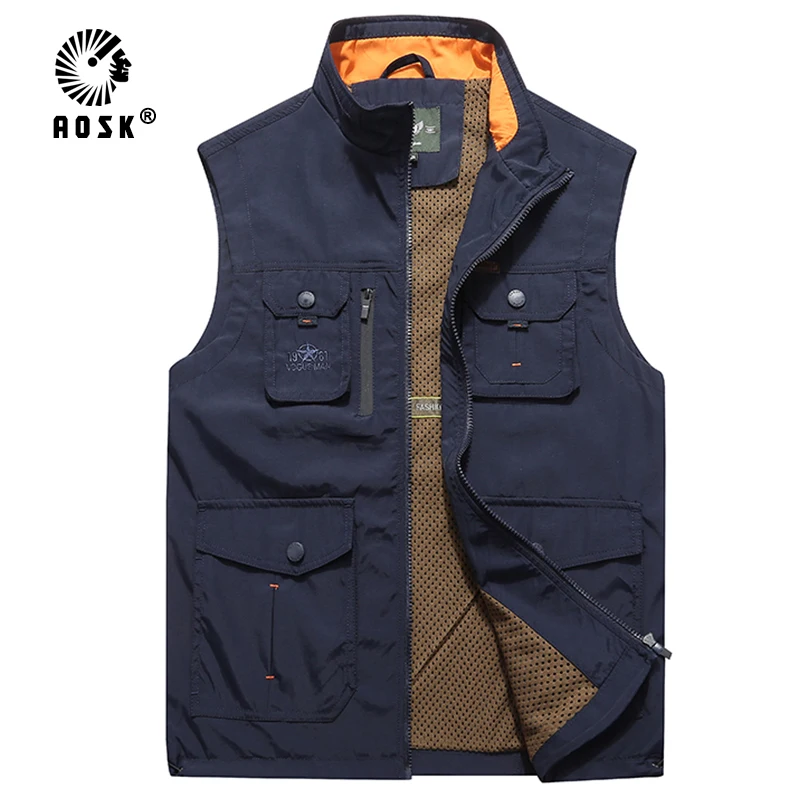 

Men Multi-Pocket Classic Waistcoat Male Sleeveless Unloading Solid Coat Work Vest Photographer Tactical Masculino Jacket