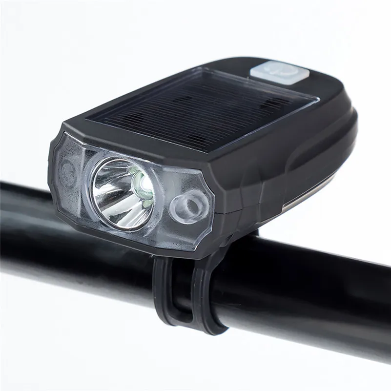 Bike light led flashlight Waterproof Bicycle Solar LED Front Light Rechargeable USB Headlight Lamp #4A24 (10)