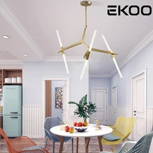 

EKOO Uplight Ambient Postmodern Dual Tube Branch Arts Pendant Lights Italian Design Personality Living Room Restaurant Lamps