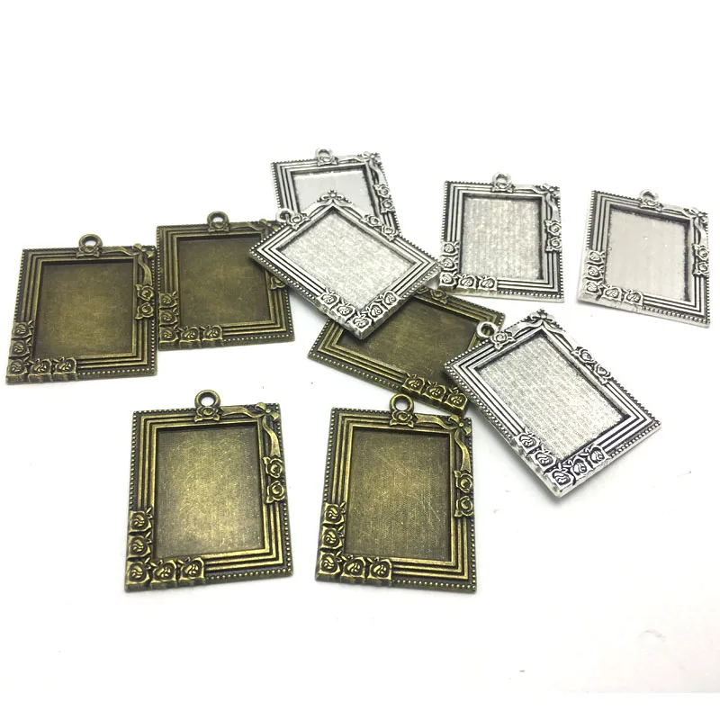Photo Frame 10pcs Retro Antique Bronze MINI Painting Frame Creative Decorative DIY Photo Frame Pendant Home Decoration Parts photo frame