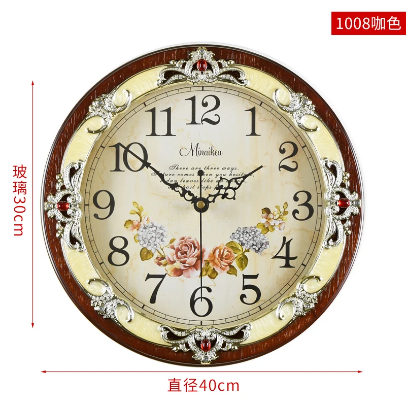 Retro Pastoral Quartz Wall Clocks Color:E