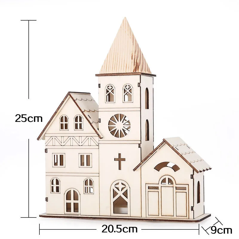 1 шт. мини деревянный дом Рождественская елка подвесные украшения светящиеся домики рождественские украшения для дома креативный Новогодний подарок для детей