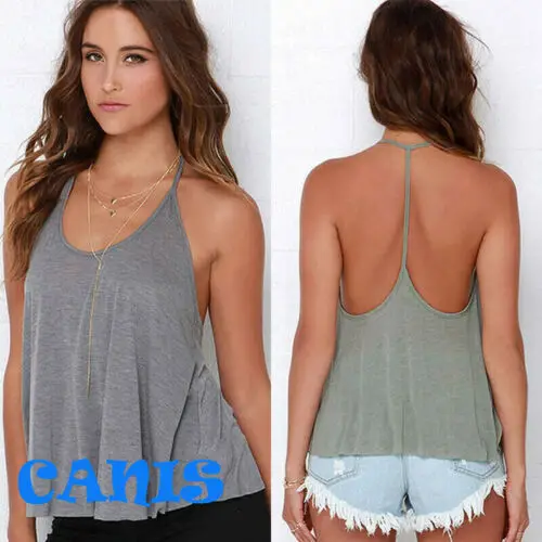 

Hirigin Sexy Tank Top 2019 New Fashion Women Casual Crop Top Push up Sleeveless Clothes Ladies Workout Backless Wholesale