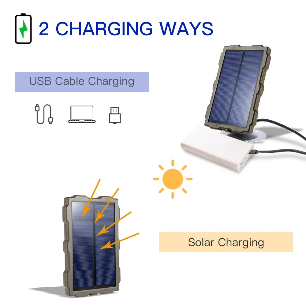 Hunting Camera 1500mAh Solar Panel Power Charger For Photo Traps Chasse Hunter Camera H881 H3 H903 H885 Scouting Guard Chasse (11)