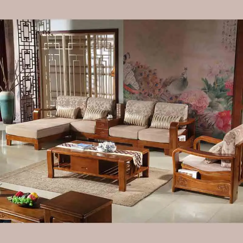 Home Furniture wood modern Corner sofa