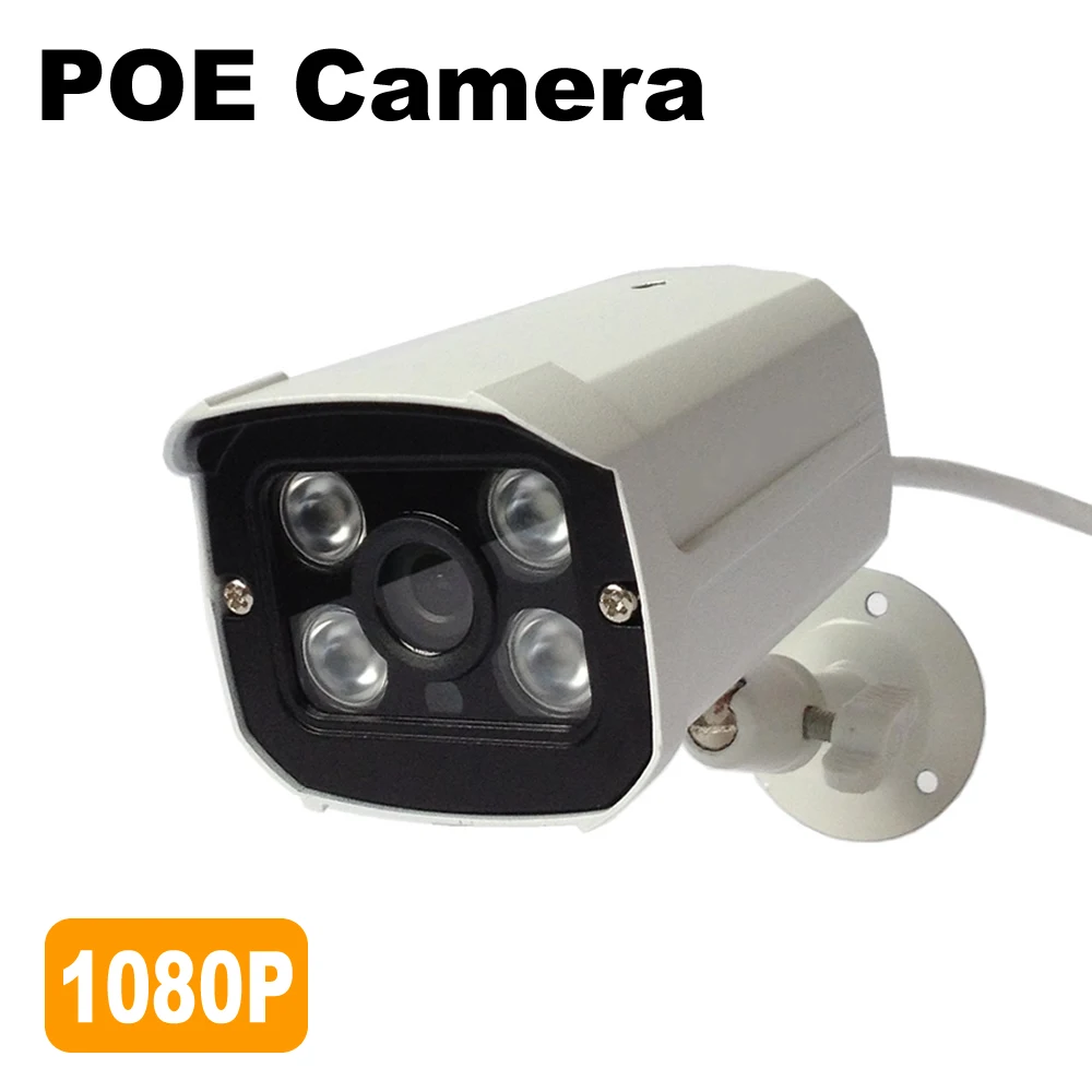 Real POE IP Camera 1080P Outdoor 48V IEEE802.3af/at Video Surveillance
