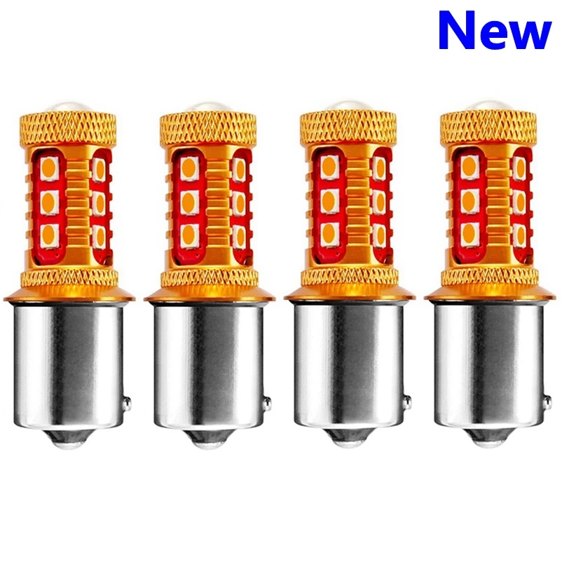 

4pcs 1156PY 7507 PY21W BAU15S Super Bright 1000Lm 3030 LED Car Rear Direction Indicator Lamp Auto Front Turn Signals Light Amber