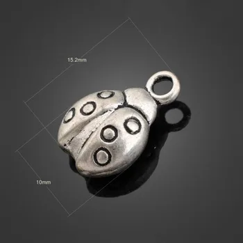 

200pcs Antique Silver Ladybug Alloy Pendant Charms+DIY Jewelry Accessories For earrings Necklace Bracelet Earrings 15.2X10mm