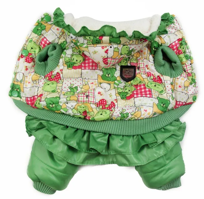 Roupa com estampa de urso verde, jaqueta