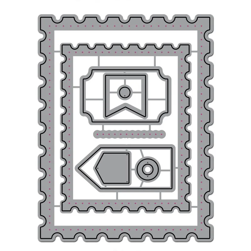

9pcs/Set Rectangle Layers and Essentails Metal Cutting Dies for DIY Scrapbooking Album Embossing Paper Cards Decorative Crafts