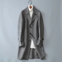 Зимний стиль мужской модный утолщенный Тренч Куртка мужская Повседневная ветровка шерстяное пальто Мужское пальто