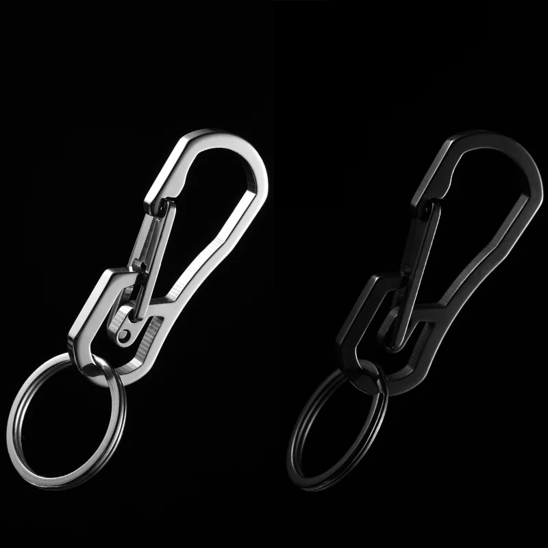 QOONG 2021 High Quality Metal Keyring Men's Stainless Steel Keychain Key Holder Belt Buckles Chaveiro Car Key Chain Y02 - Image 3